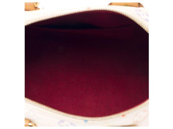 Borsa LOUIS VUITTON Speedy in Tela Bianca - 103457 Bianco - vista 9