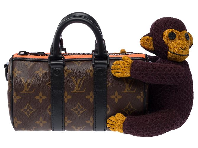Borsa LOUIS VUITTON Keepall XS in Tela Marrone - 103440 - vista 3