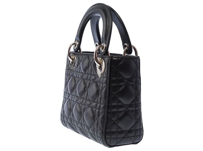 Borsa DIOR Lady Dior in Pelle Nera - 103453 Nero - vista 6