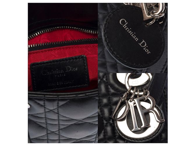 Borsa DIOR Lady Dior in Pelle Nera - 103453 Nero - vista 7