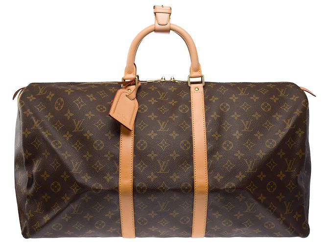 Borsa LOUIS VUITTON Keepall in Tela Marrone - 103439 - vista 2