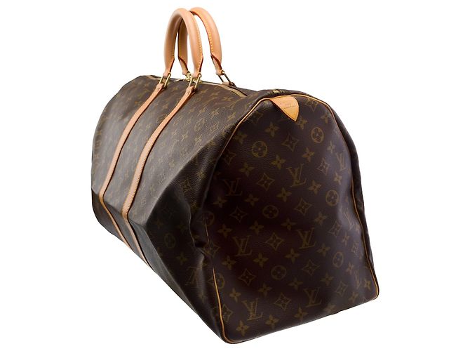 Borsa LOUIS VUITTON Keepall in Tela Marrone - 103439 - vista 4