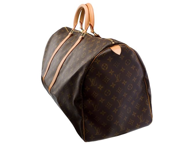 Borsa LOUIS VUITTON Keepall in Tela Marrone - 103439 - vista 5