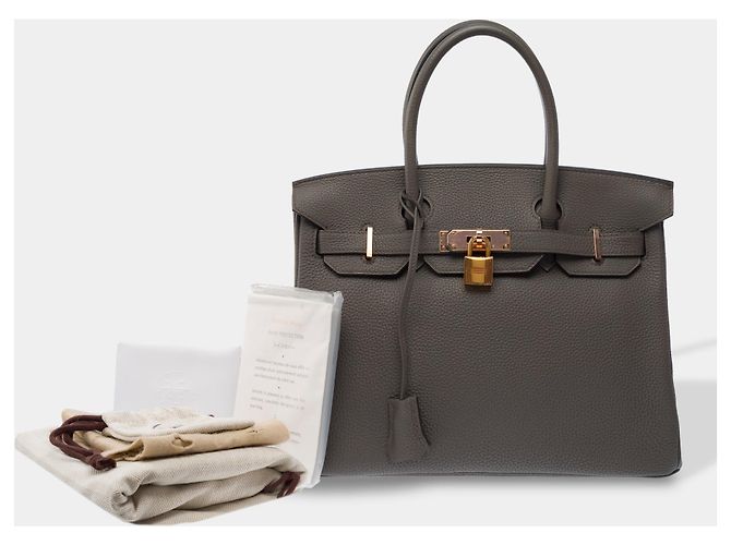 Hermès Borsa HERMES Birkin 30 in Pelle Grigia - 103454 Grigio - vista 2