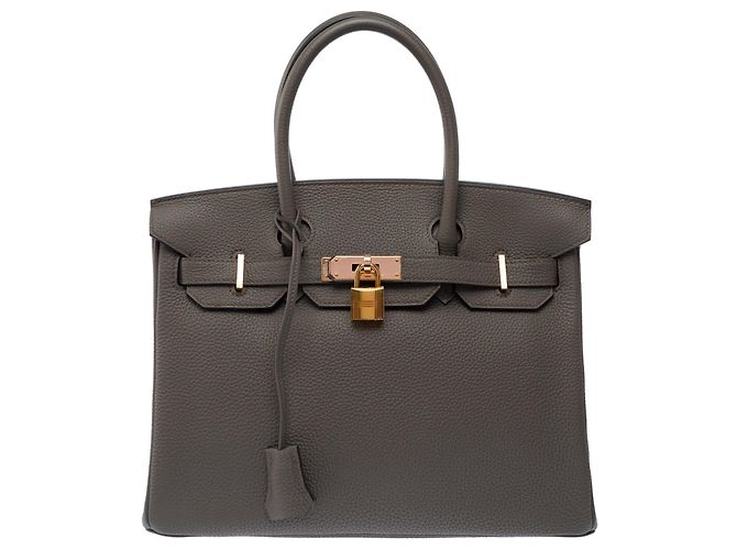 Hermès Borsa HERMES Birkin 30 in Pelle Grigia - 103454 Grigio - vista 3