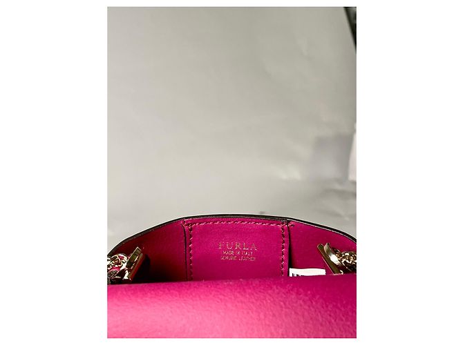 Bolso cruzado mini Metropolis en cuero fucsia de Furla Rosa - vista 7