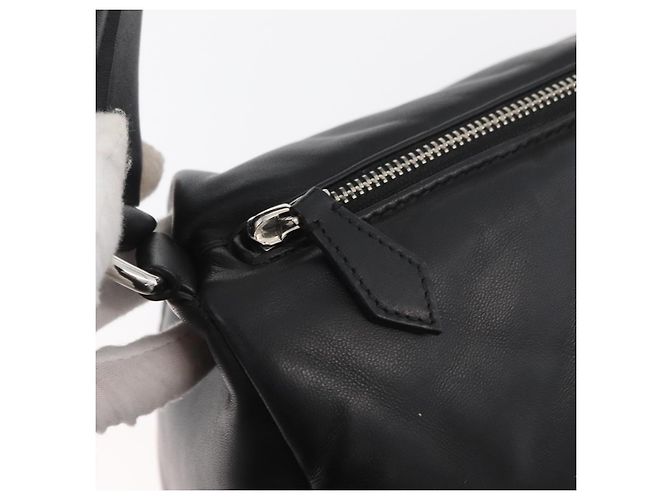 Borsa a mano in pelle nera e argento autentica BURBERRY 174706A Nero - vista 10