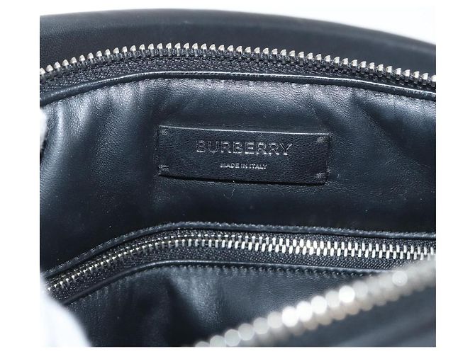 Borsa a mano in pelle nera e argento autentica BURBERRY 174706A Nero - vista 11