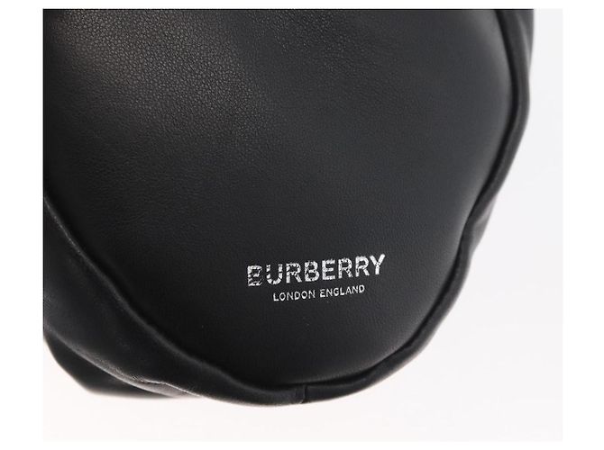 Borsa a mano in pelle nera e argento autentica BURBERRY 174706A Nero - vista 17