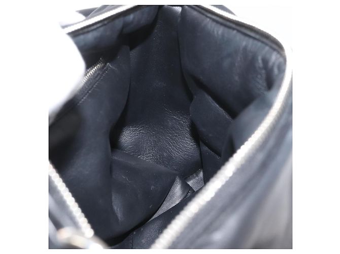 Borsa a mano in pelle nera e argento autentica BURBERRY 174706A Nero - vista 18