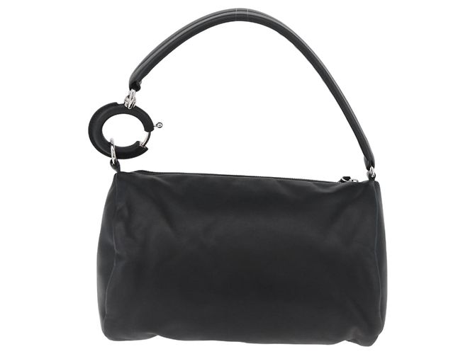 Borsa a mano in pelle nera e argento autentica BURBERRY 174706A Nero - vista 2
