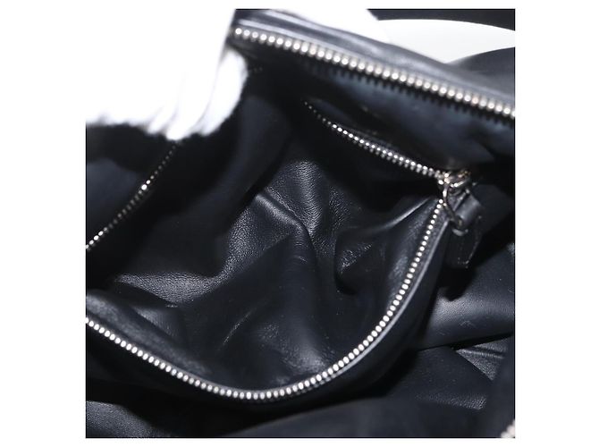 Borsa a mano in pelle nera e argento autentica BURBERRY 174706A Nero - vista 21