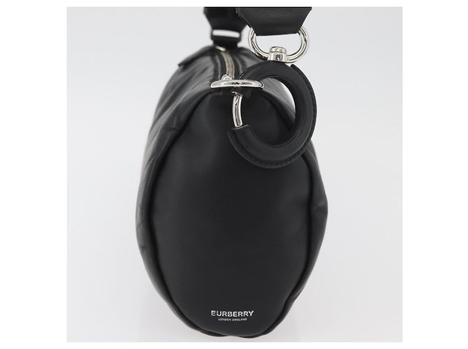 Borsa a mano in pelle nera e argento autentica BURBERRY 174706A Nero - vista 3
