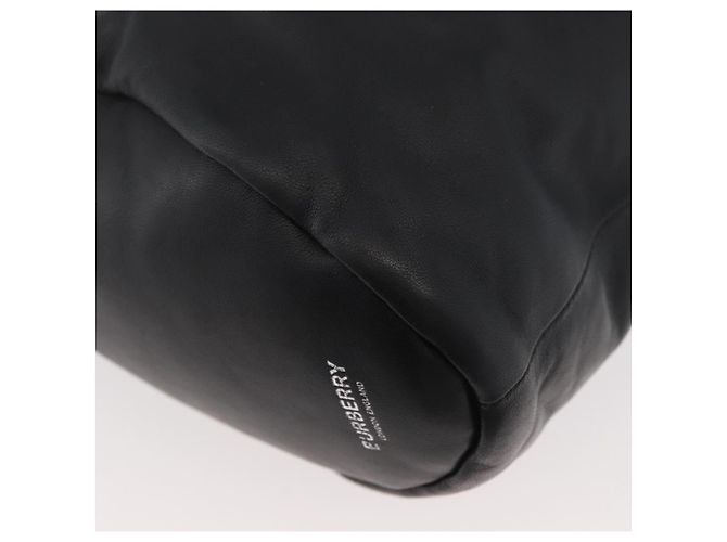 Borsa a mano in pelle nera e argento autentica BURBERRY 174706A Nero - vista 9