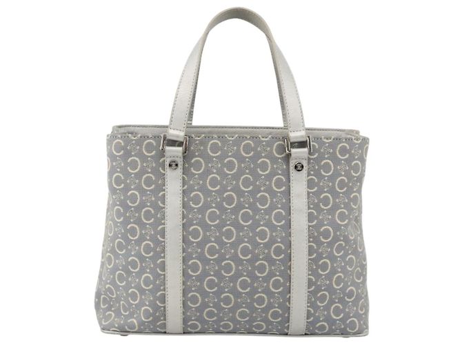 Céline Bolsa de mão em lona Macadam C da CELINE azul claro prata autêntica YKZ1602 - vista 13