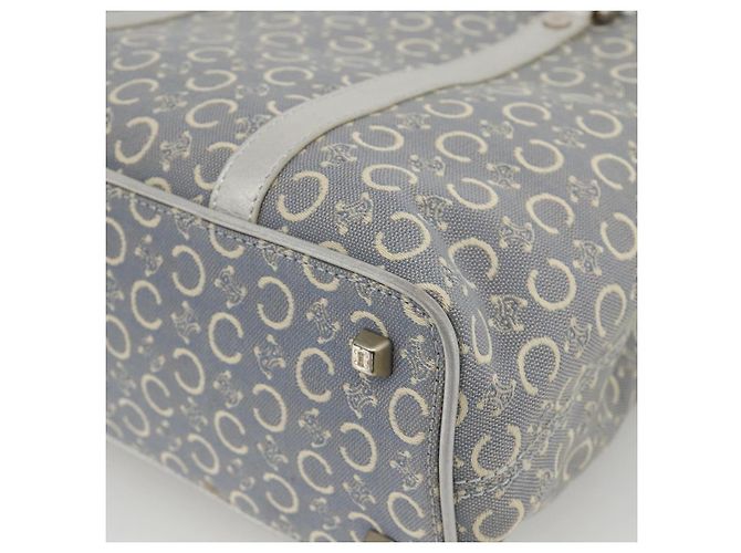 Céline Bolsa de mão em lona Macadam C da CELINE azul claro prata autêntica YKZ1602 - vista 15
