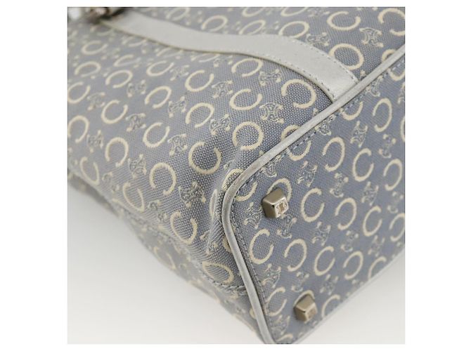 Céline Bolsa de mão em lona Macadam C da CELINE azul claro prata autêntica YKZ1602 - vista 16