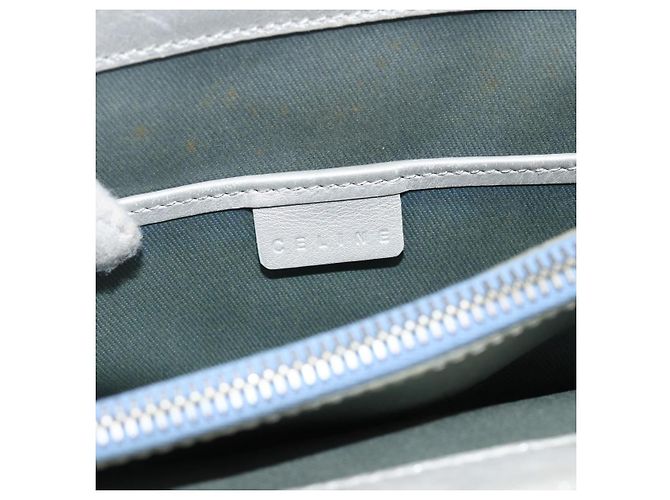 Céline Bolsa de mão em lona Macadam C da CELINE azul claro prata autêntica YKZ1602 - vista 17