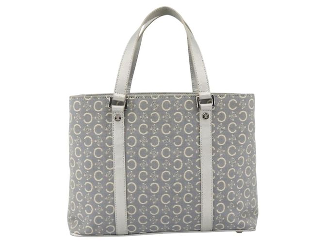 Céline Bolsa de mão em lona Macadam C da CELINE azul claro prata autêntica YKZ1602 - vista 2
