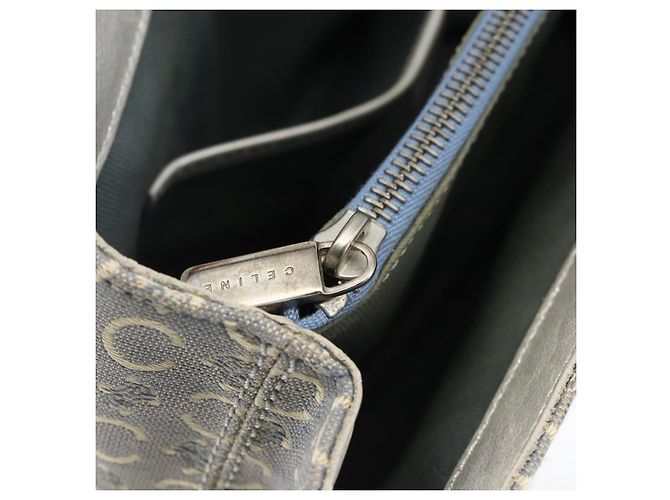 Céline Bolsa de mão em lona Macadam C da CELINE azul claro prata autêntica YKZ1602 - vista 21