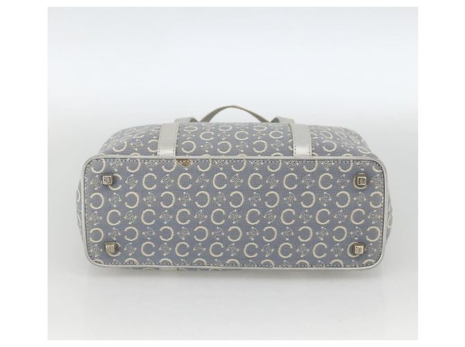 Céline Bolsa de mão em lona Macadam C da CELINE azul claro prata autêntica YKZ1602 - vista 5