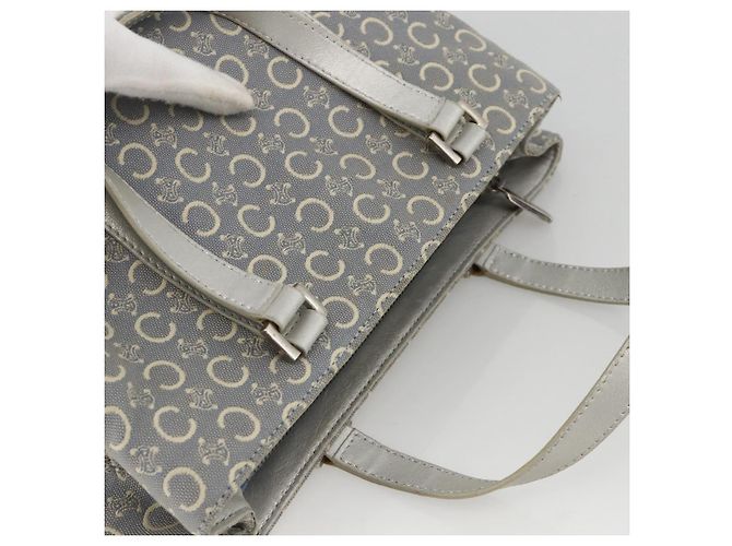Céline Bolsa de mão em lona Macadam C da CELINE azul claro prata autêntica YKZ1602 - vista 6