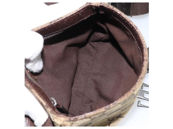 Borsa a vita GG Canvas Gucci Beige Argento 131236 Auth AMZ164 - vista 11