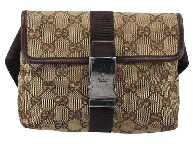 Borsa a vita GG Canvas Gucci Beige Argento 131236 Auth AMZ164 - vista 13