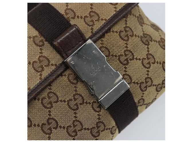 Borsa a vita GG Canvas Gucci Beige Argento 131236 Auth AMZ164 - vista 17