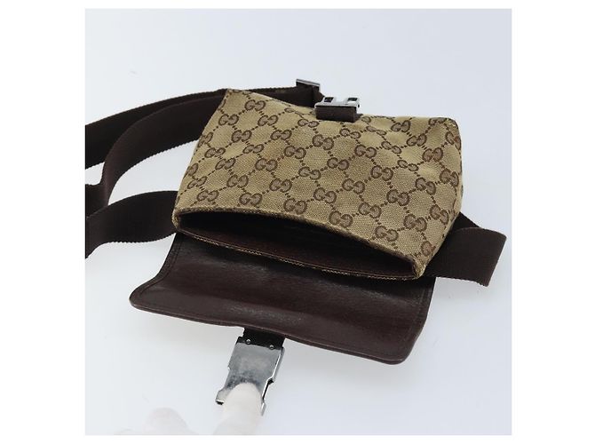 Borsa a vita GG Canvas Gucci Beige Argento 131236 Auth AMZ164 - vista 18