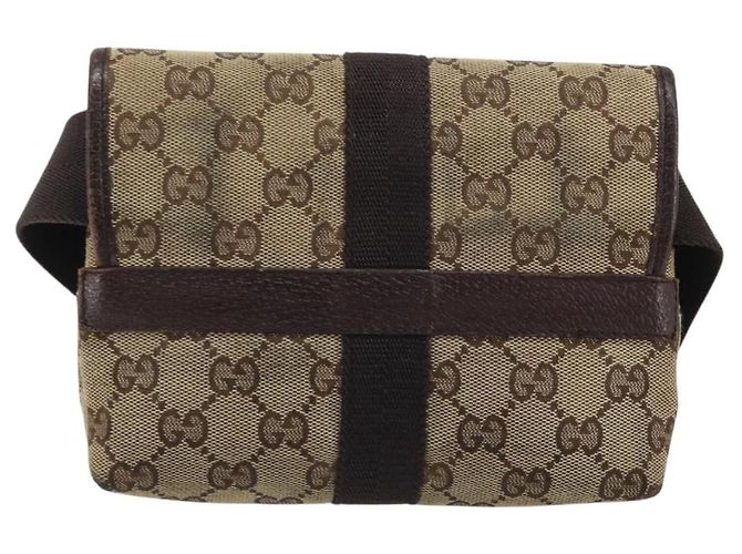 Borsa a vita GG Canvas Gucci Beige Argento 131236 Auth AMZ164 - vista 2