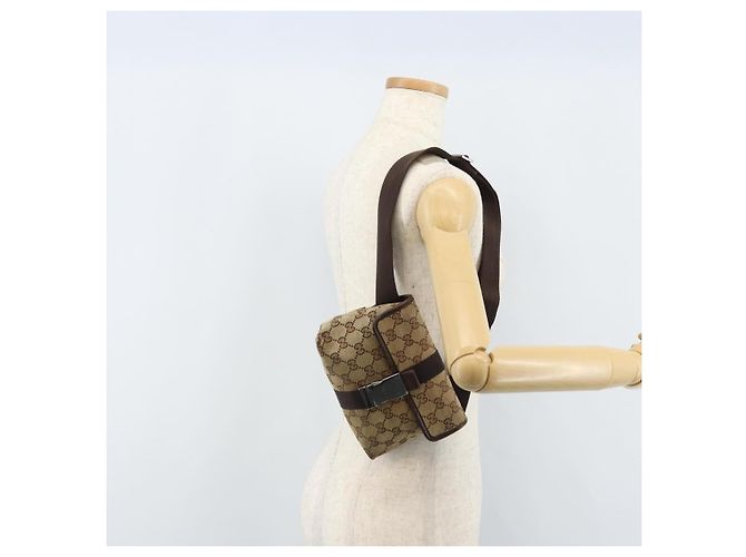Borsa a vita GG Canvas Gucci Beige Argento 131236 Auth AMZ164 - vista 24