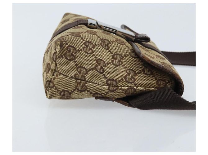 Borsa a vita GG Canvas Gucci Beige Argento 131236 Auth AMZ164 - vista 3