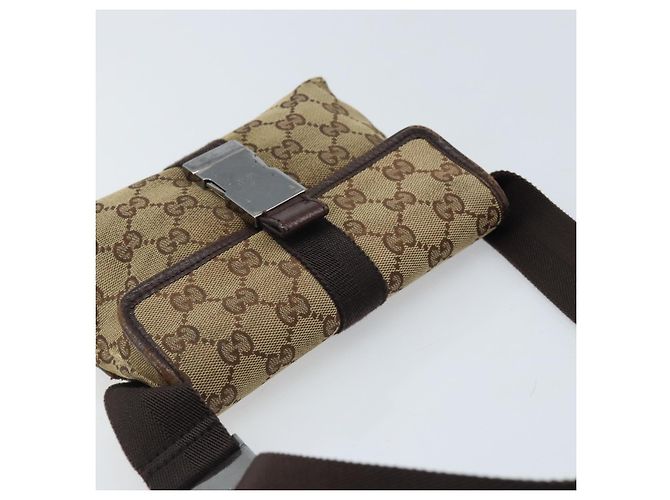 Borsa a vita GG Canvas Gucci Beige Argento 131236 Auth AMZ164 - vista 6