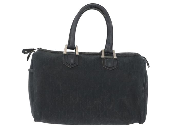 Borsa a mano in tela Trotter Christian Dior nera Auth YKZ265 Nero - vista 13