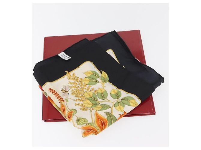 Sciarpa in seta nera Salvatore Ferragamo Auth 174683A Nero - vista 12