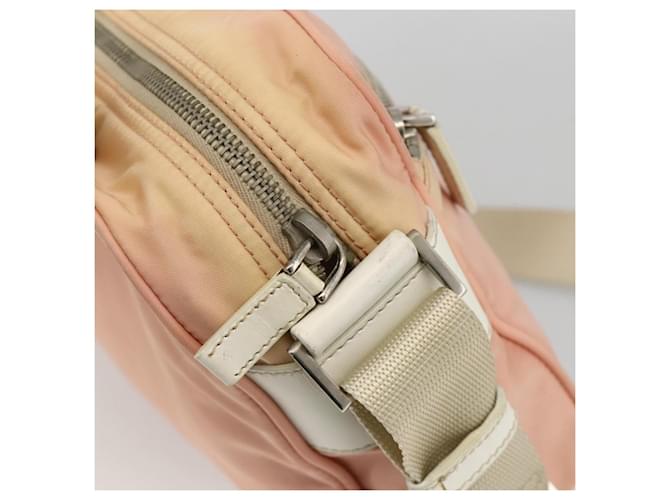 Borsa a Spalla PRADA Nylon Rosa Argento Auth 174397 - vista 10