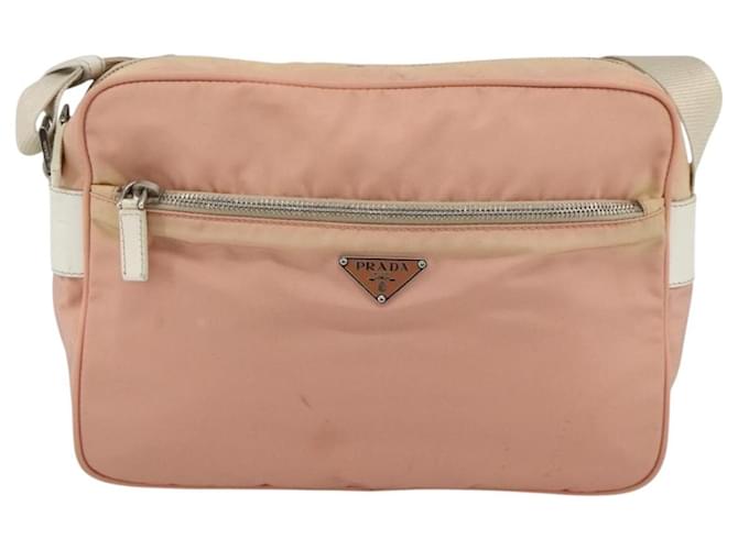 Borsa a Spalla PRADA Nylon Rosa Argento Auth 174397 - vista 13
