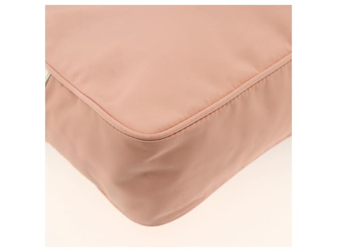 Borsa a Spalla PRADA Nylon Rosa Argento Auth 174397 - vista 17