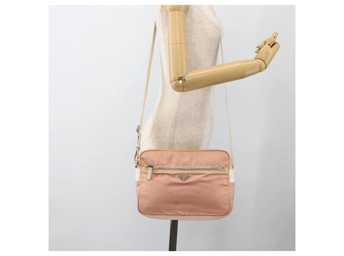 Borsa a Spalla PRADA Nylon Rosa Argento Auth 174397 - vista 24