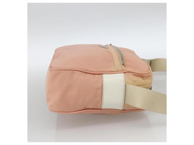 Borsa a Spalla PRADA Nylon Rosa Argento Auth 174397 - vista 4