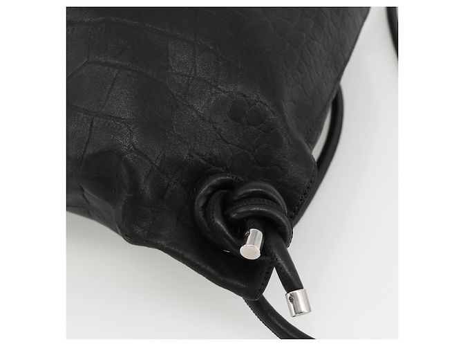 Zaino in pelle nera Jimmy Choo Auth BA11902A Nero - vista 15