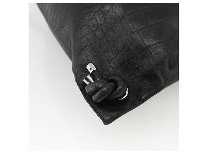 Zaino in pelle nera Jimmy Choo Auth BA11902A Nero - vista 16