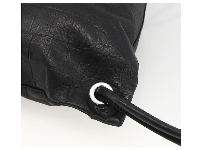 Zaino in pelle nera Jimmy Choo Auth BA11902A Nero - vista 17