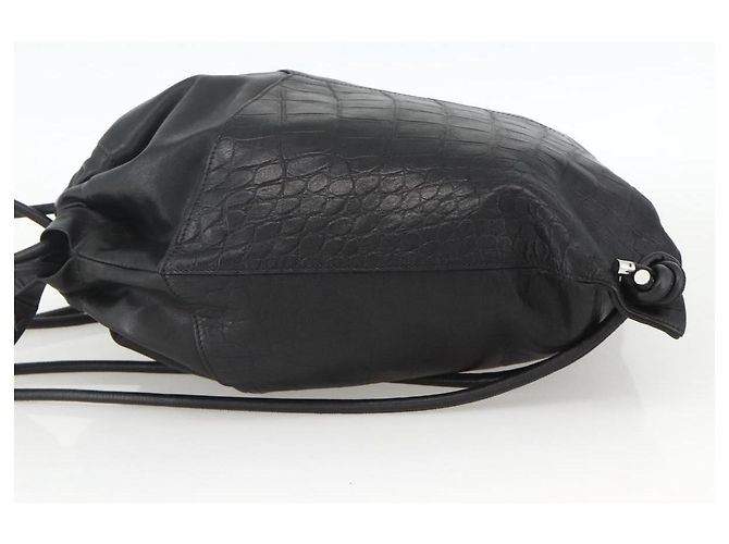 Zaino in pelle nera Jimmy Choo Auth BA11902A Nero - vista 3