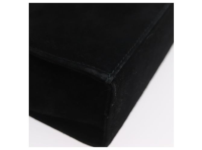 Borsa a mano Salvatore Ferragamo Vala in suede 2 in 1 nera e oro Auth gh1949 Nero D'oro - vista 16