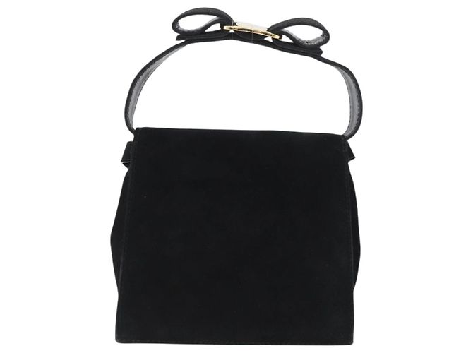 Borsa a mano Salvatore Ferragamo Vala in suede 2 in 1 nera e oro Auth gh1949 Nero D'oro - vista 2