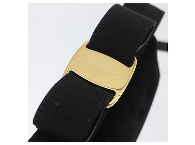 Borsa a mano Salvatore Ferragamo Vala in suede 2 in 1 nera e oro Auth gh1949 Nero D'oro - vista 20