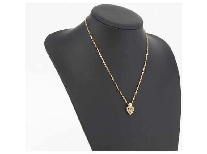 Collana Christian Dior metallo oro Auth ka3707A D'oro - vista 16