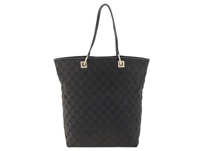 Borsa Tote GG Canvas Gucci Nera Oro 002 1098 Auth AMZ017 Nero D'oro - vista 13